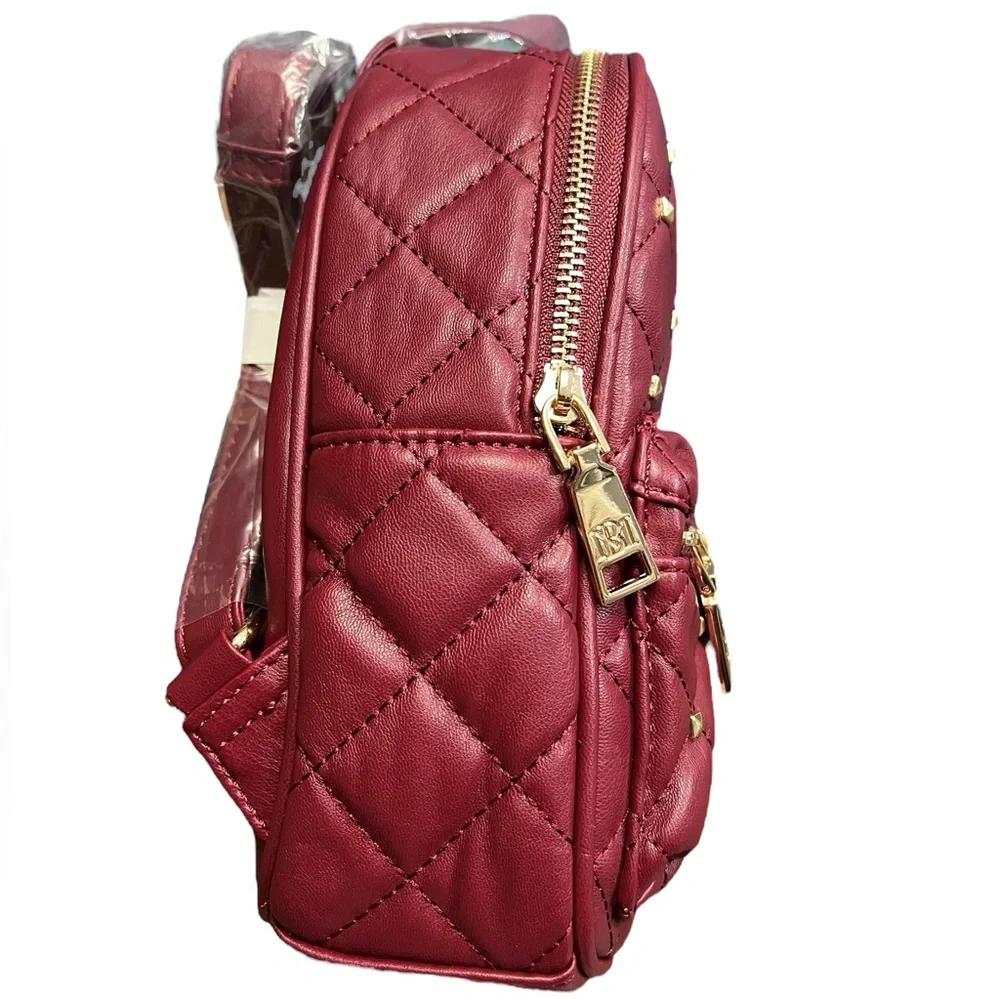 Badgley Mischka Small Diamond Quilted Studded Backpack NWT
